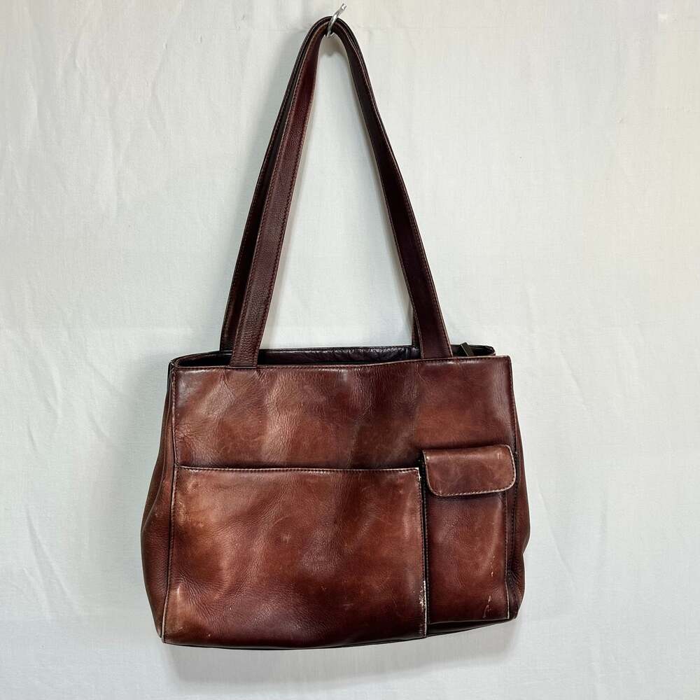 WILSONS LEATHER Medium brown leather Shoulder Hobo Tote Satchel Purse Bag